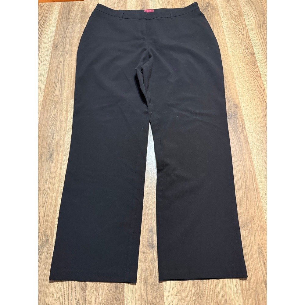 212 Collection Pants Women Size 16 Average Black Trousers Straight Leg Casual